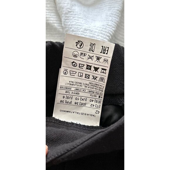 BENETTON Size 6 Black Pants High Rise Adjustable Waist 4 Pockets - Picture 9 of 10